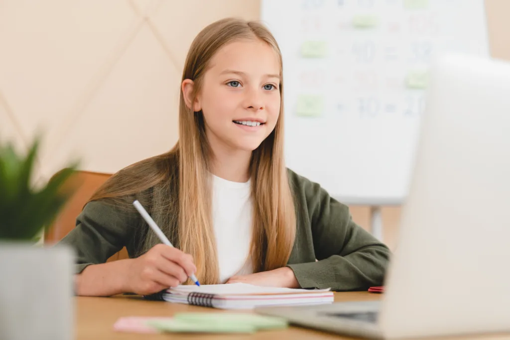 Student working on a school assignment